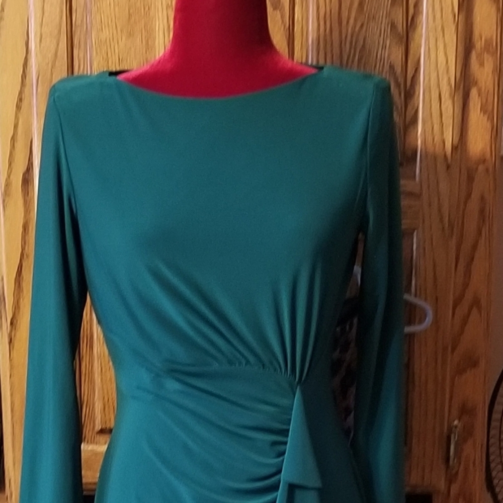 American Living emerald green fitted dress